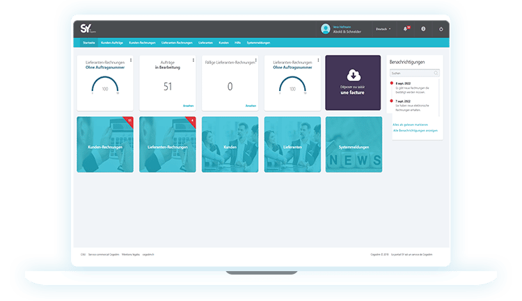 SY Business - Screenshot - Dashboard Lieferantenrechnungen
